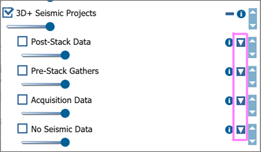 A screen shot detailing map layer export buttons